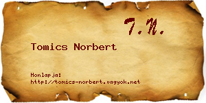 Tomics Norbert névjegykártya